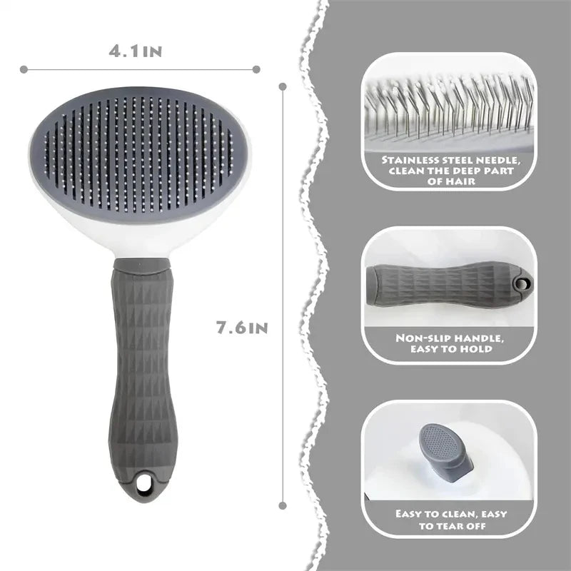 Self-cleaning Pet Hair Remove Comb Cat