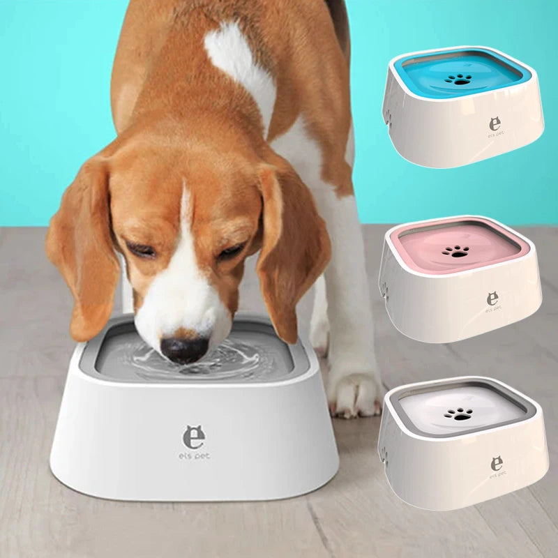Dog Drinking Water Bowl Floating Non-Wetting