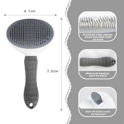 Self-cleaning Pet Hair Remove Comb Cat